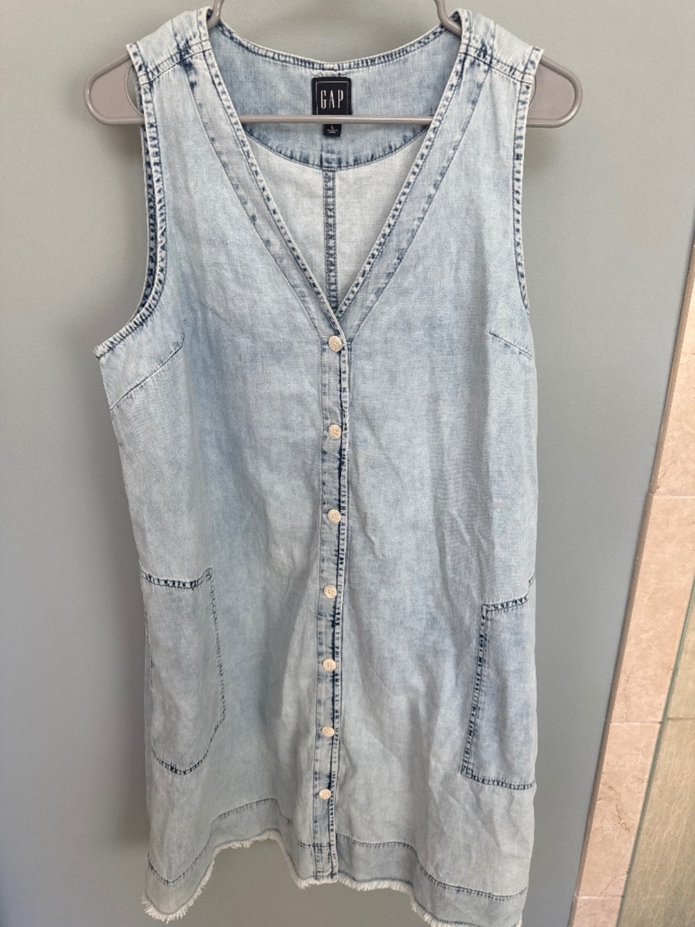Denim button up jumper dress